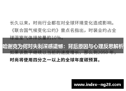 哈谢克为何对失利深感遗憾:背后原因与心理反思解析 哈谢克为何对失利深感遗憾:背后原因与心理反思解析