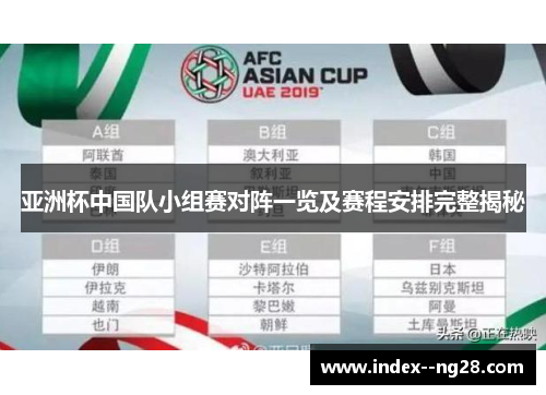 亚洲杯中国队小组赛对阵一览及赛程安排完整揭秘 亚洲杯中国队小组赛对阵一览及赛程安排完整揭秘